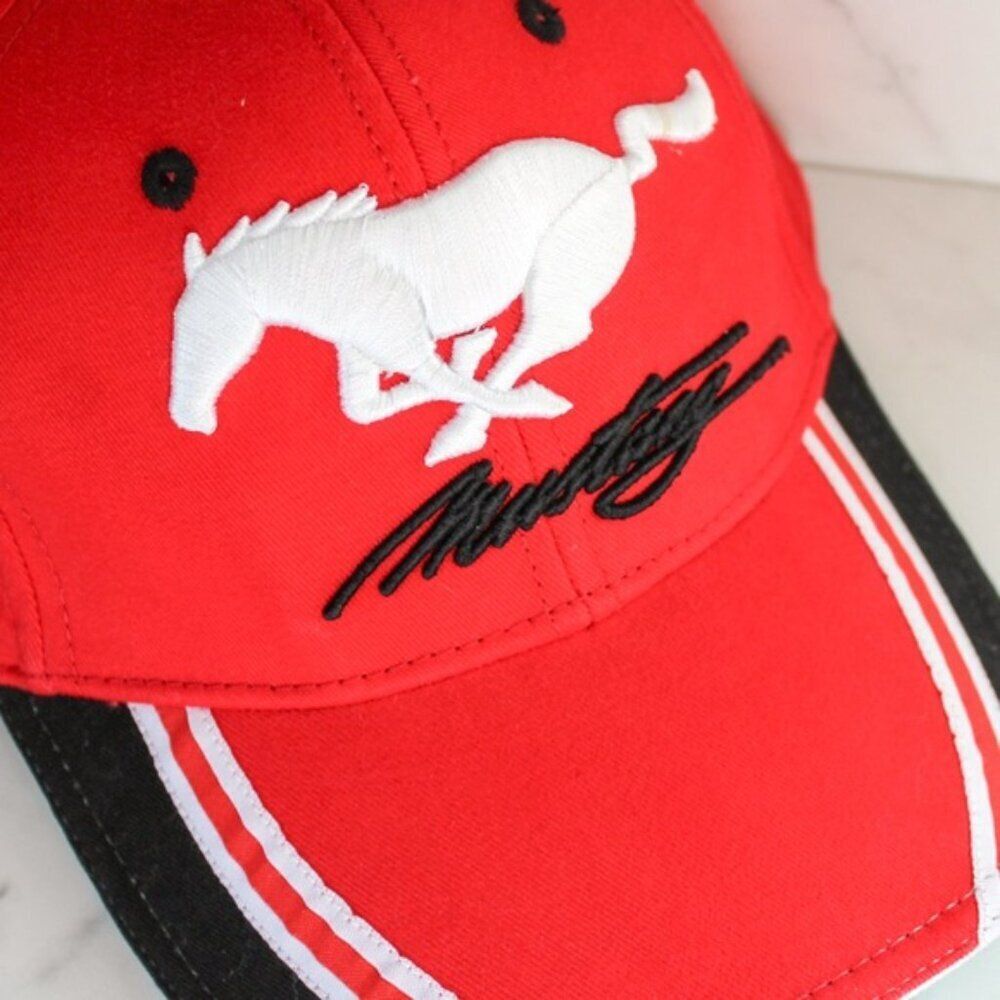 Ford Mustang Logo Red and Black Adjustable Baseball Hat